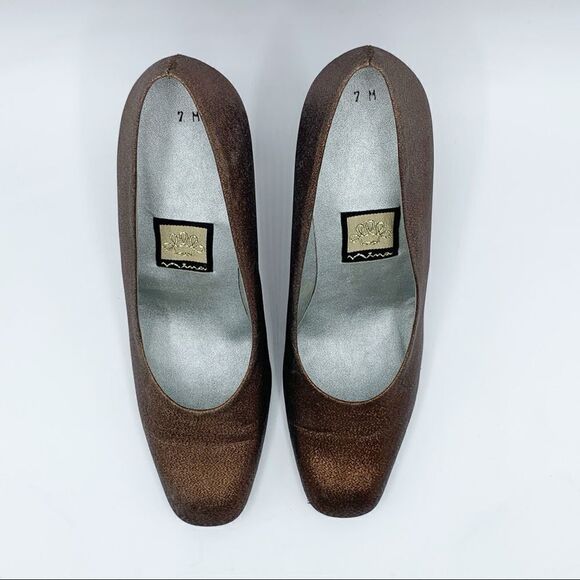 ‎Nina Metallic Copper Fabric Pumps Sz 7 - Picture 11 of 12